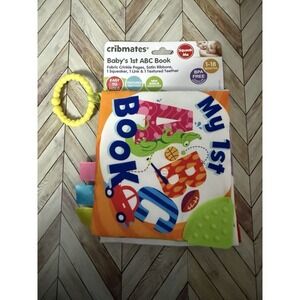 Crib Mates My First ABC Book Crinkle Soft Fabric Teether Hanger Infant Baby Toy